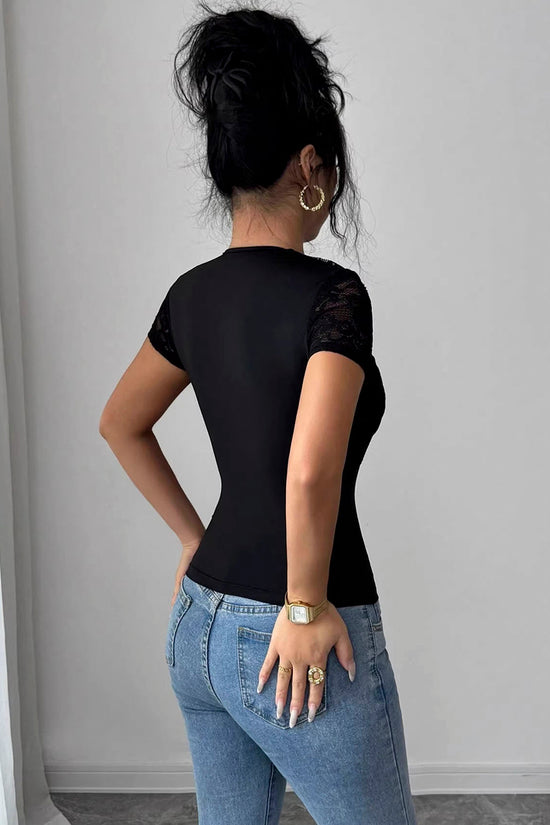 Chic Short Sleeve Cutout T-Shirt