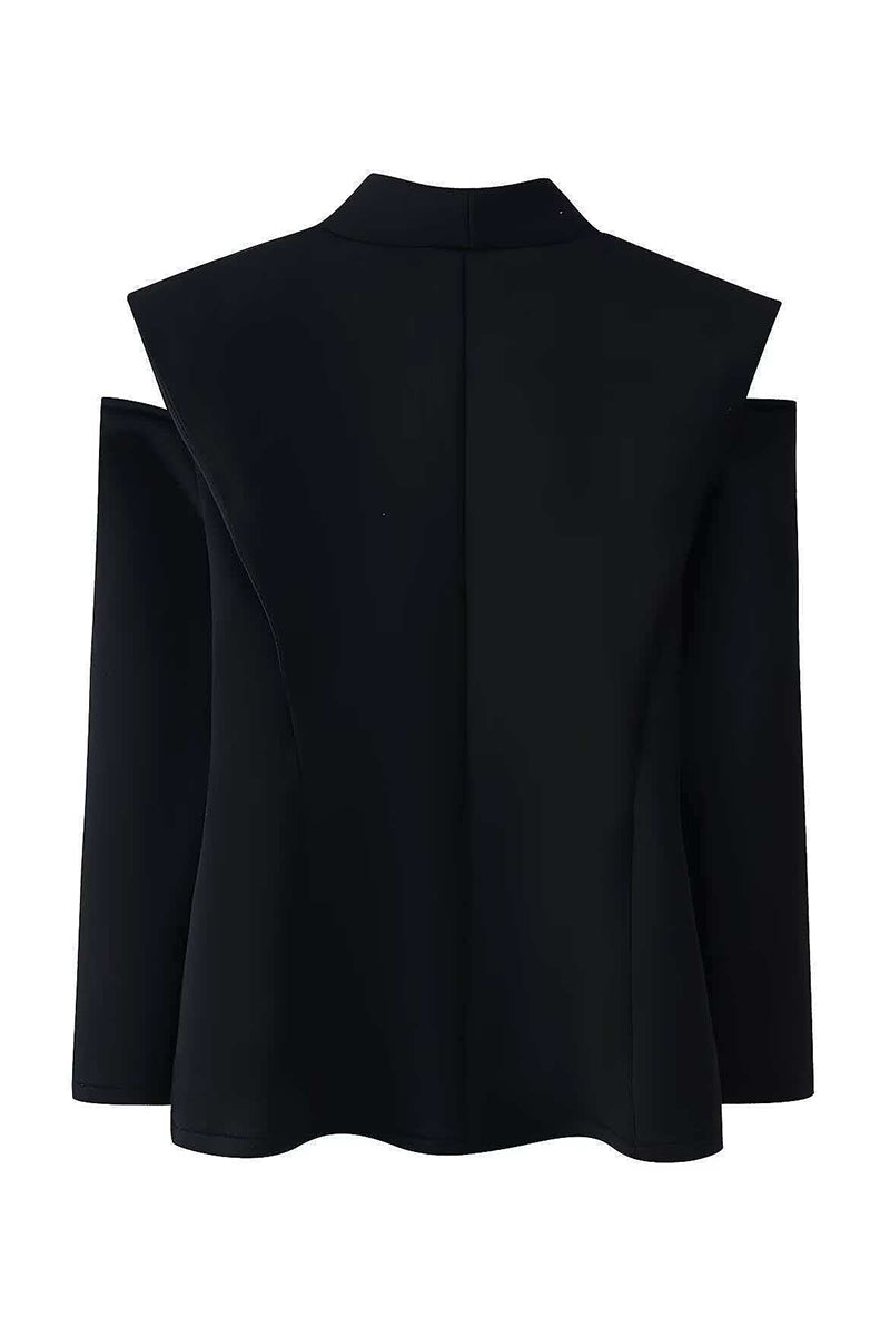 Structured Cold-Shoulder Blazer Jacket