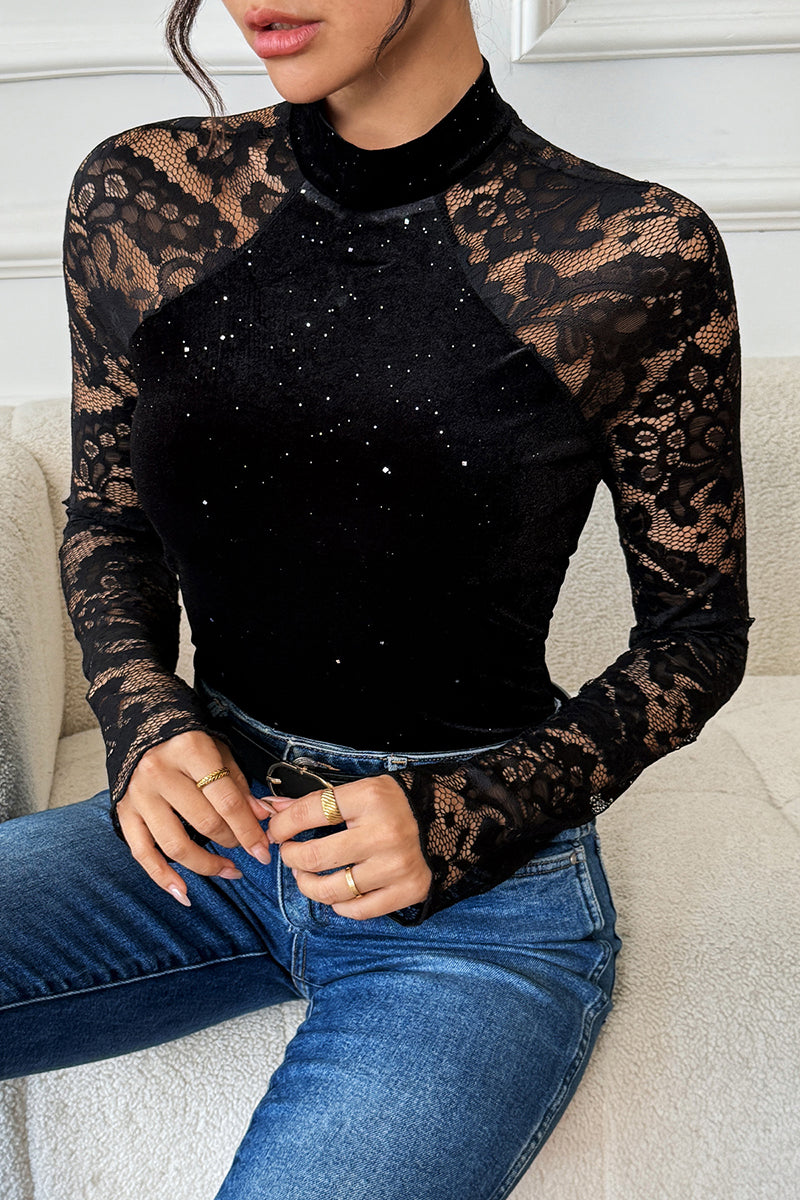 Elegant Lace Long Sleeve Bodysuit