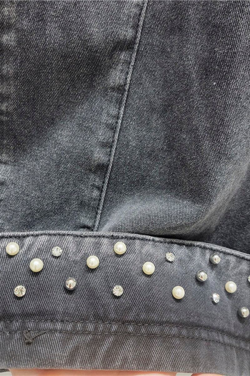 Trendy Barrel Jeans with Cuffed Details