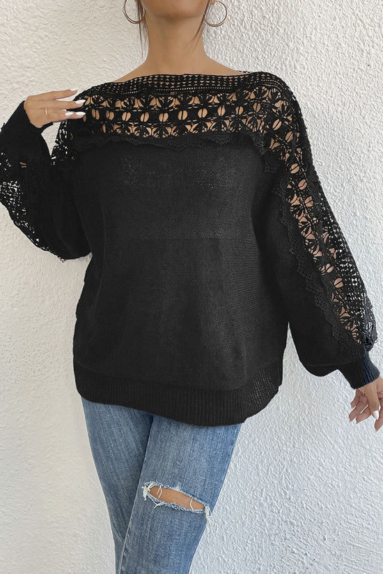 Lace Detail Long Sleeve Sweater