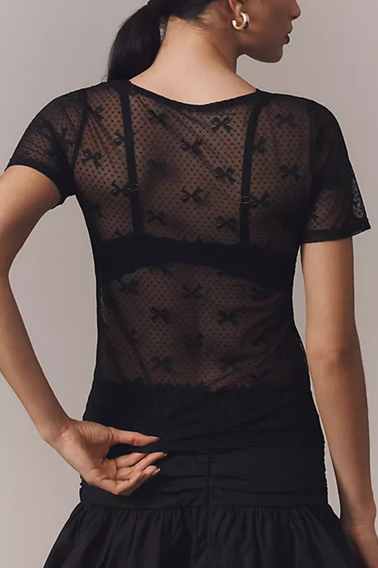 Chic Sheer Lace T-Shirt