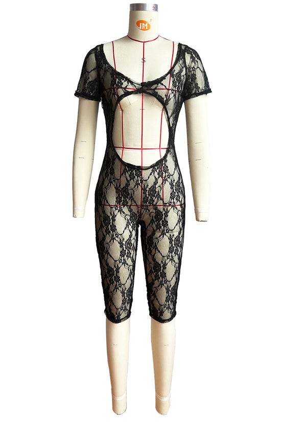 Elegant Cutout Lace Jumpsuit