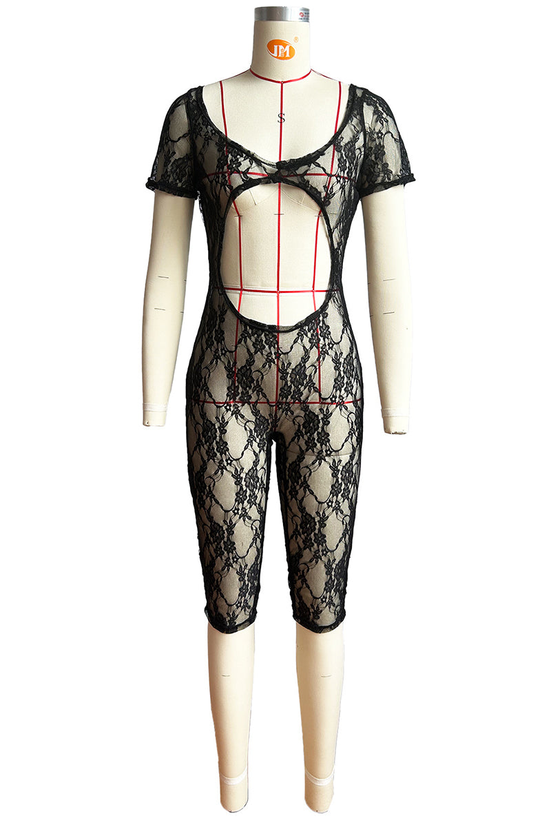 Elegant Cutout Lace Jumpsuit