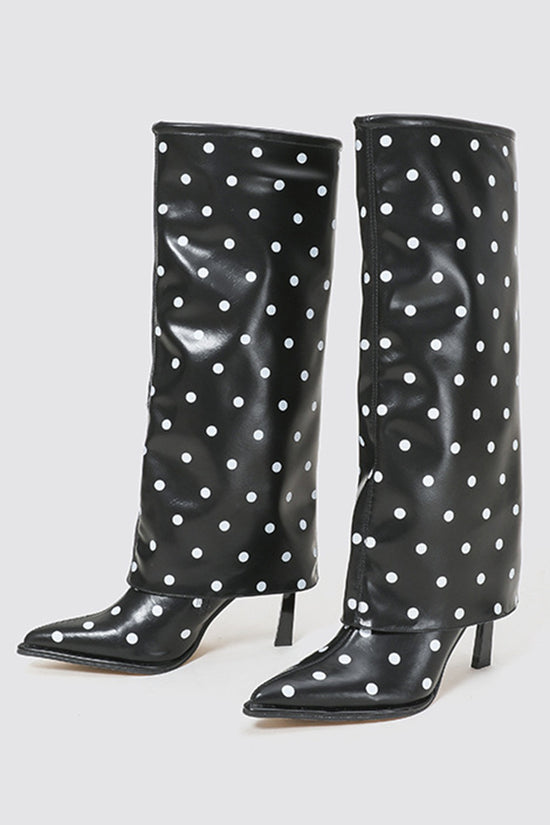 Polka Dot Knee-High Boots