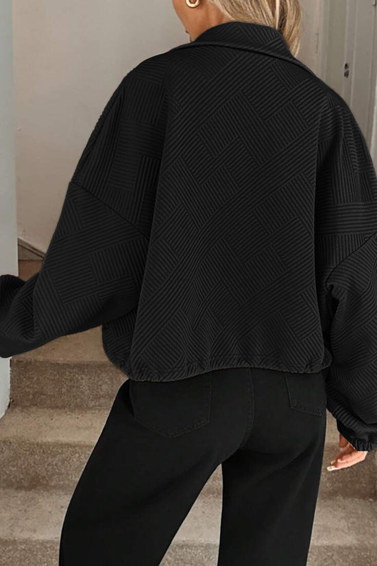 Textured Zip-Up Casual Jacket