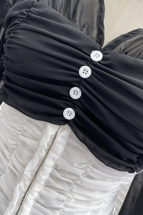 Ruched Button-Front Blouse