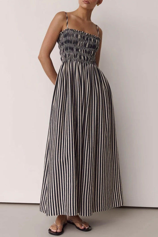 Striped Smocked Maxi Dress