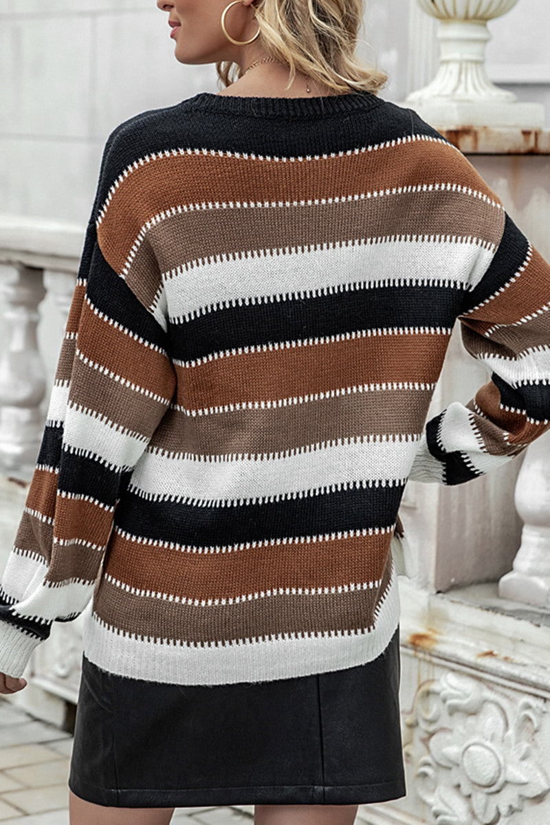 Striped Casual Knit Sweater