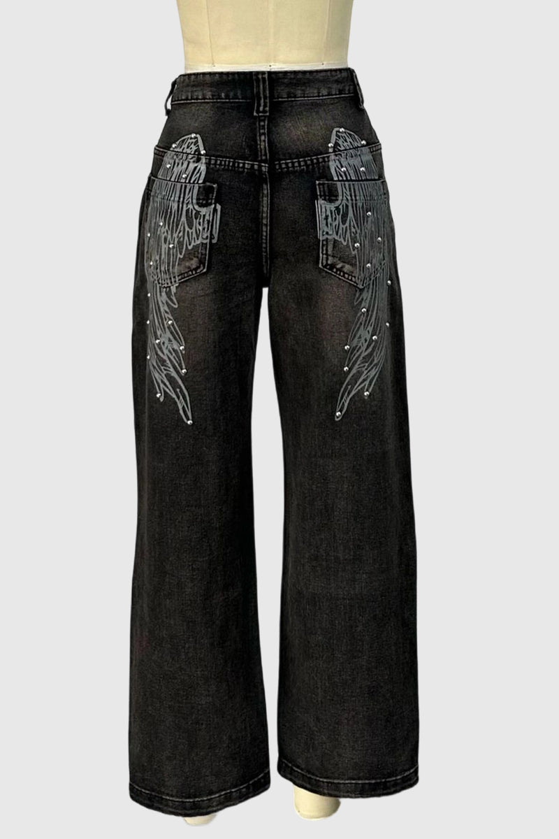 Washed Wide Leg Jeans