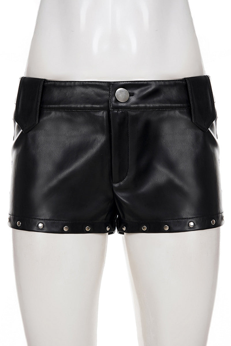 Sleek Studded Casual Shorts