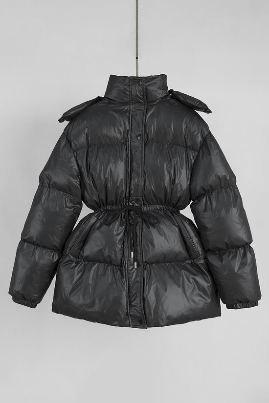 Sleek Belted Puffer Coat
