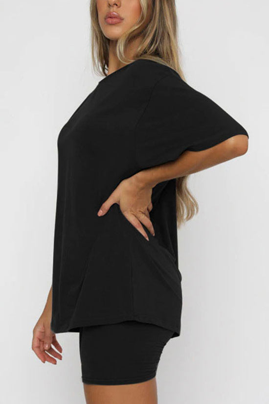 Oversized Tee and Biker Shorts Set