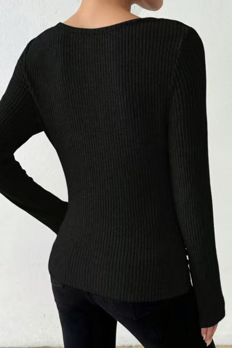 Ribbed Long Sleeve Bodycon Sweater