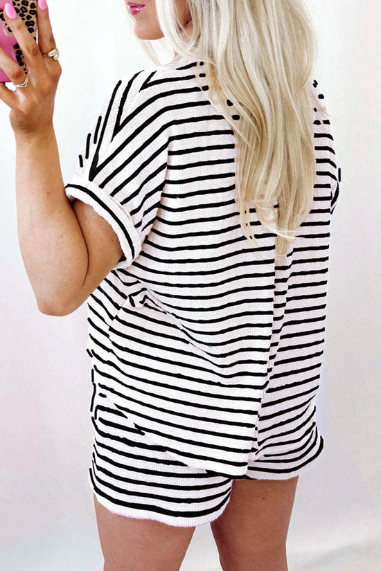 Striped Cozy Short Sleeve Set