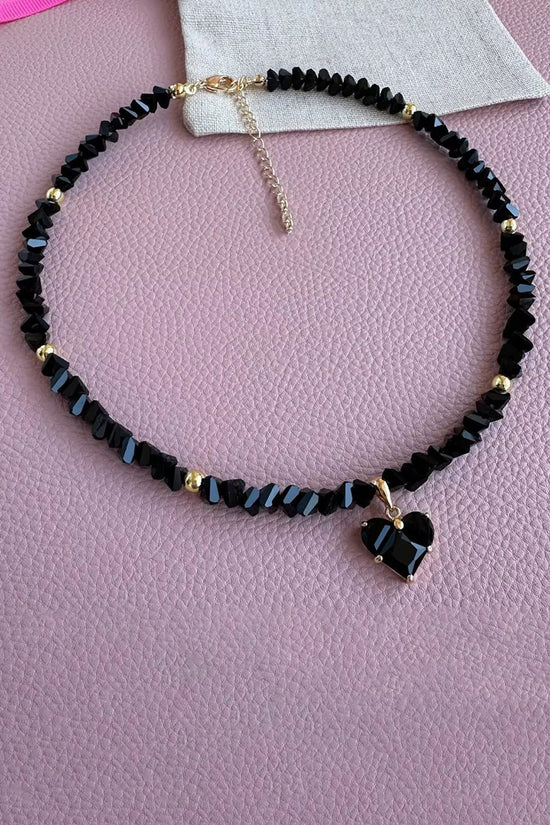 Crystal Heart Charm Necklace