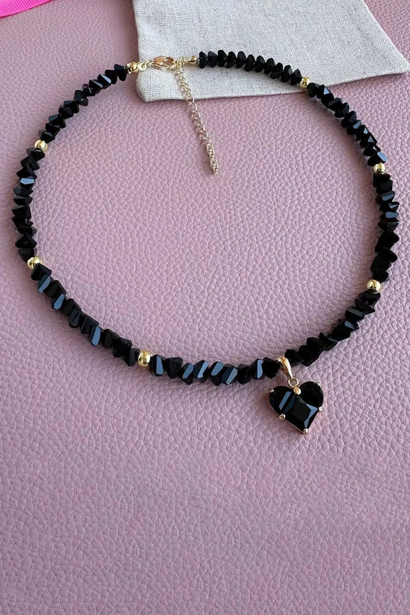 Crystal Heart Charm Necklace
