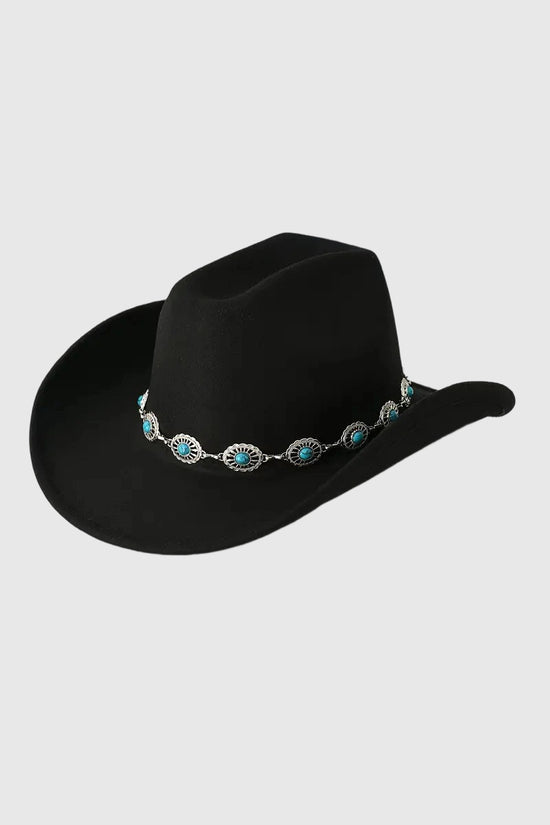 Western-Inspired Gemstone-Embellished Hat