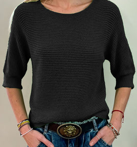 Casual Chic 3/4 Sleeve Sweater