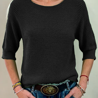 Casual Chic 3/4 Sleeve Sweater