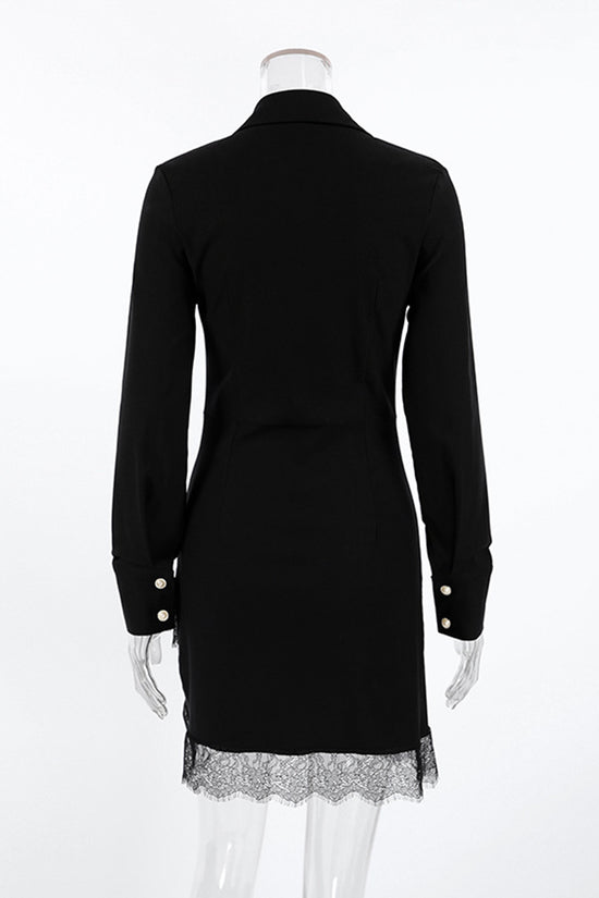 Button-Up Long Sleeve Bodycon Dress