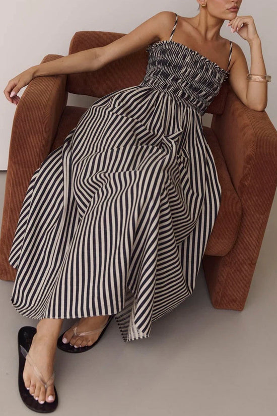 Striped Smocked Maxi Dress