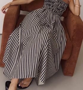 Striped Smocked Maxi Dress