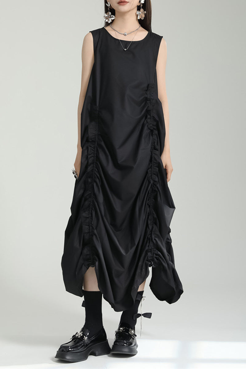 Sleeveless Draped Casual Maxi Dress