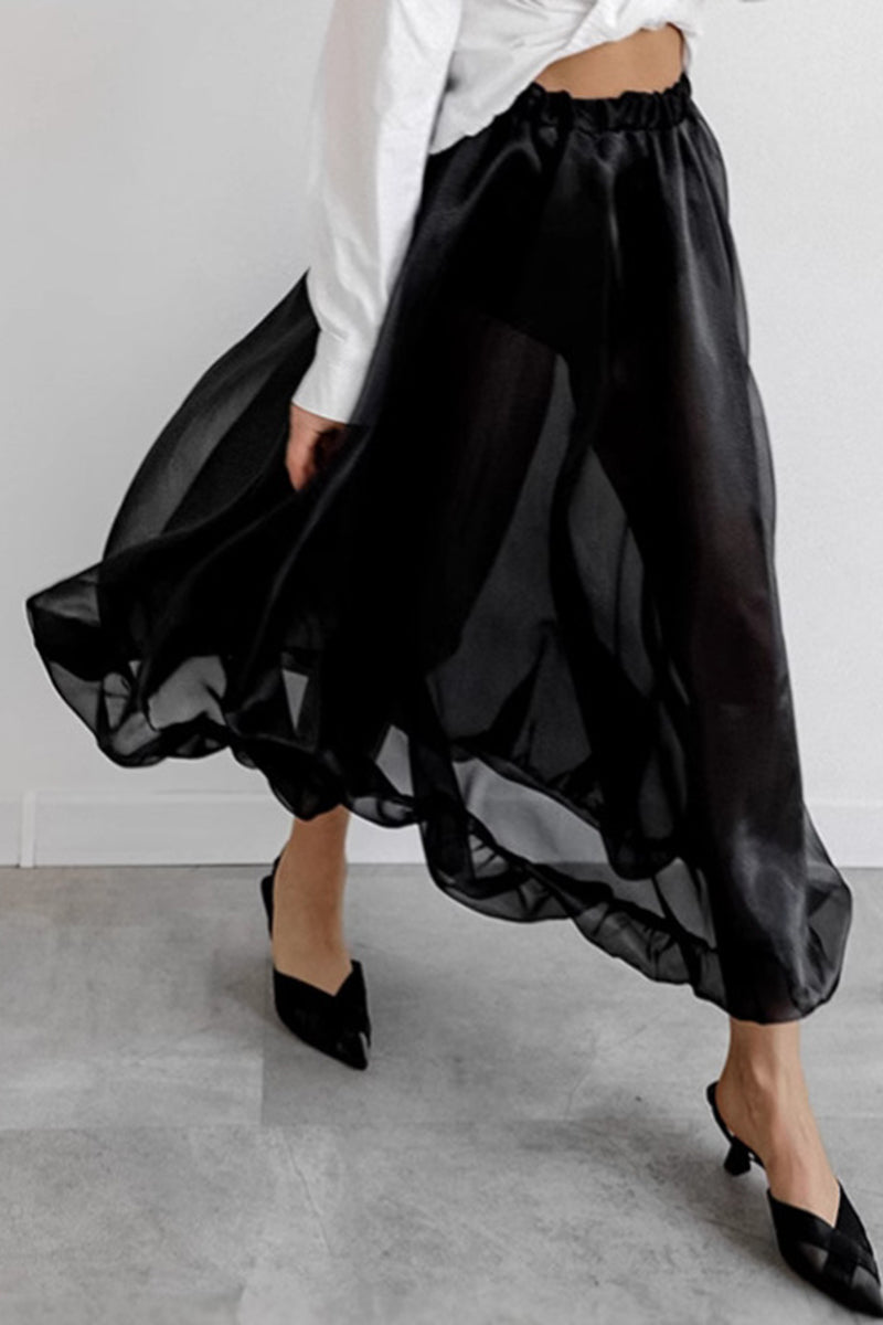 Elegant Flowing Midi Skirt