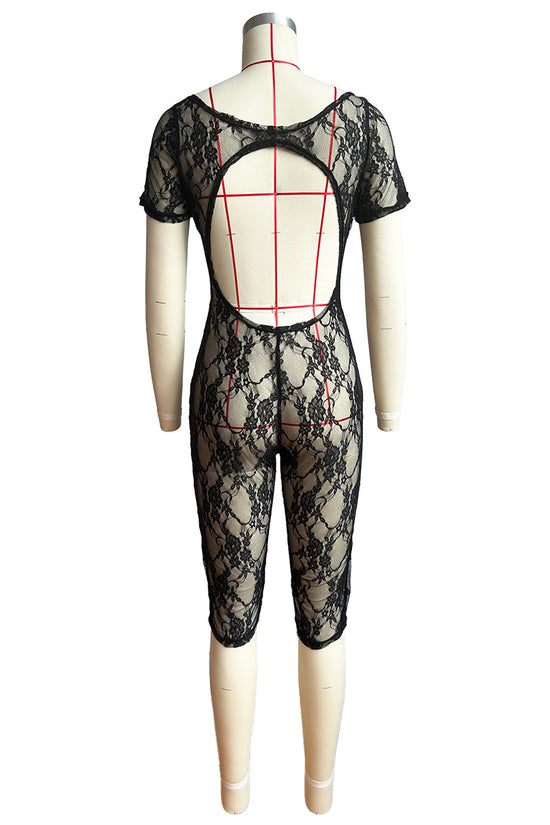 Elegant Cutout Lace Jumpsuit