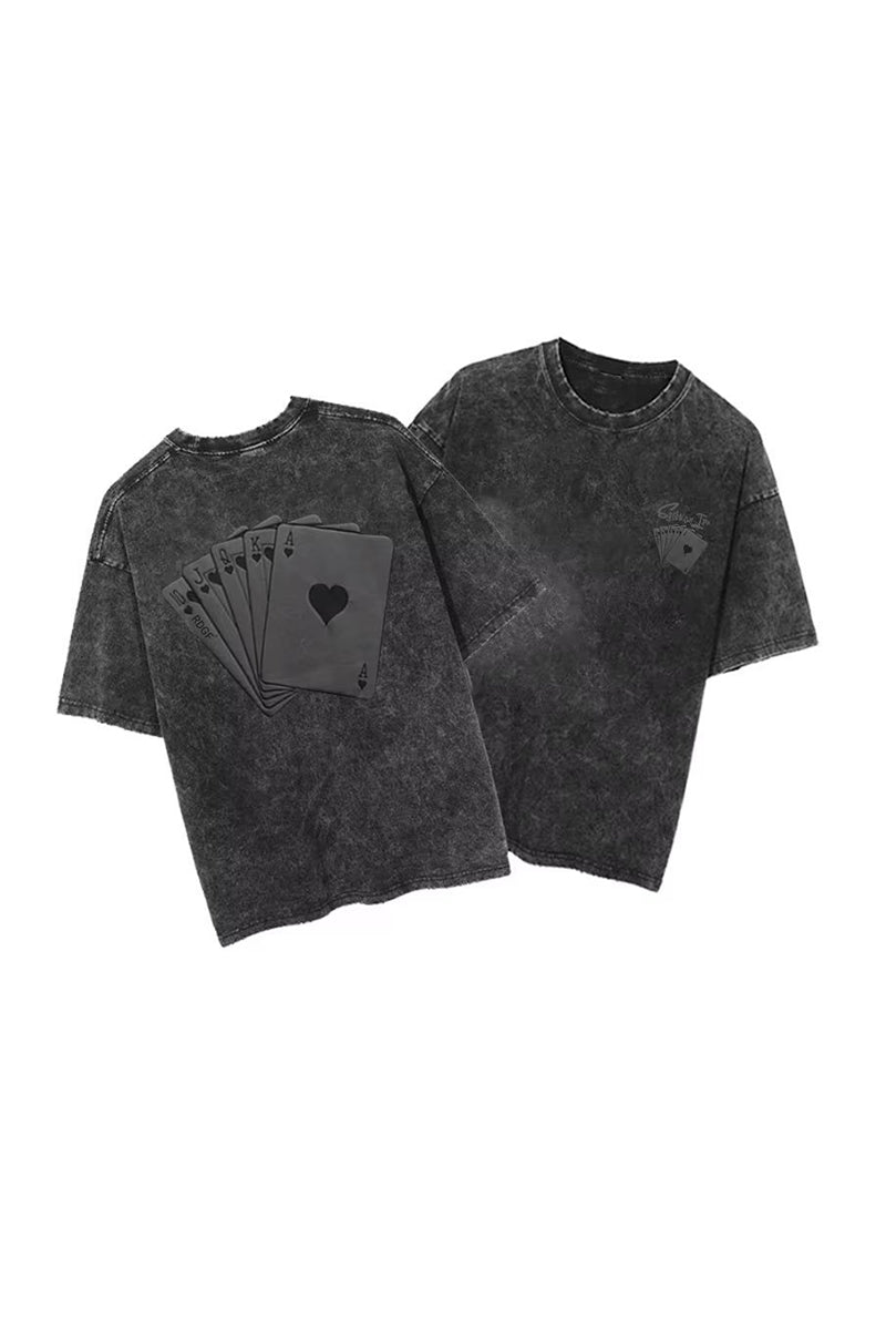 Playing Cards Graphic Oversized T-Shirt