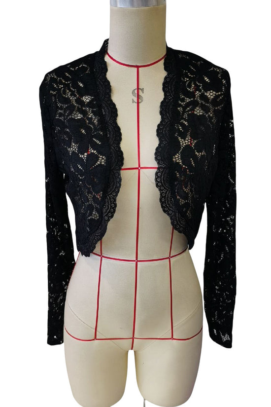 Elegant Cropped Lace Jacket