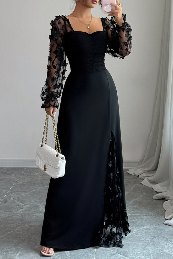 Elegant Long Sleeve Maxi Dress