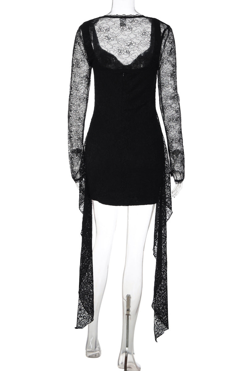 Elegant Lace Overlay Bodycon Dress