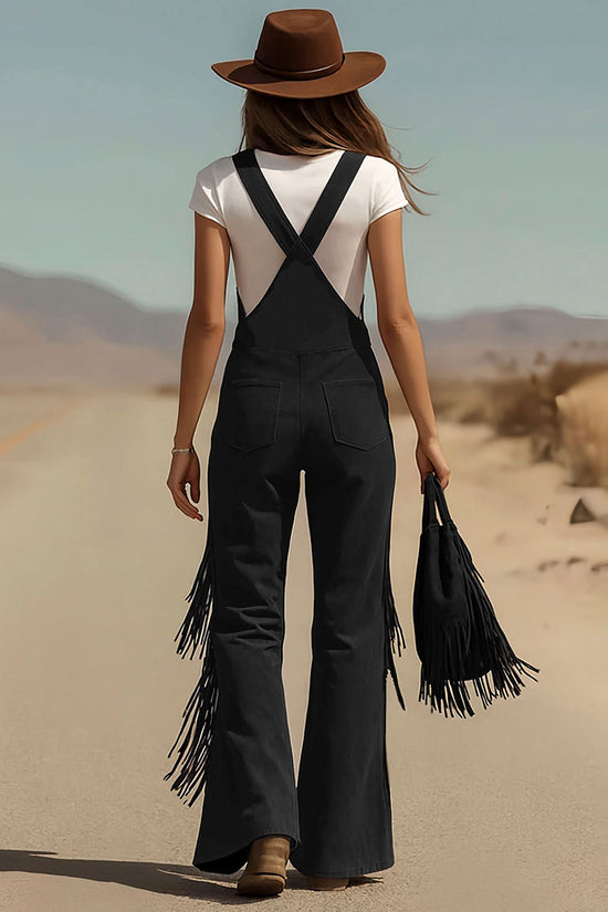 Fringe Pocket Buttoned Jumpsuit