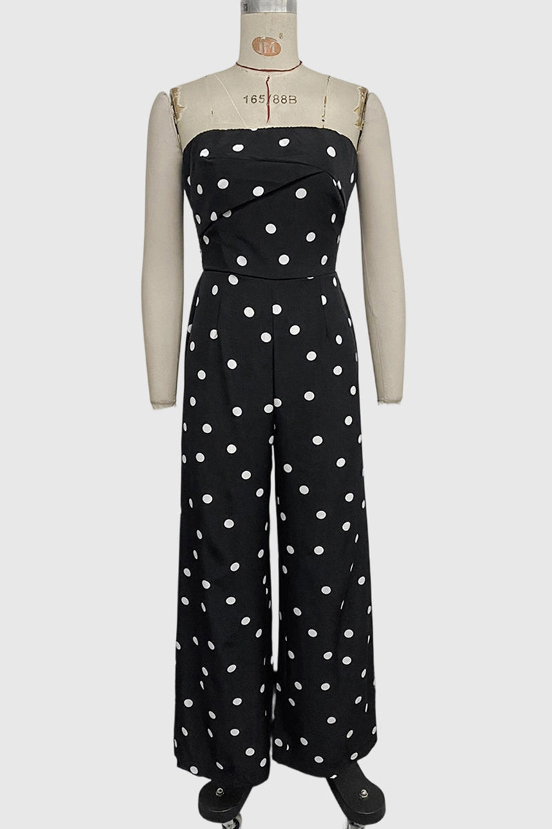 Polka Dot Strapless Jumpsuit