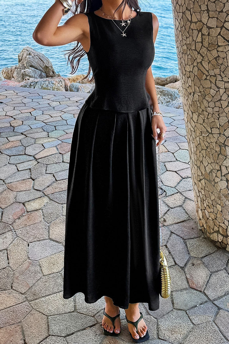 Two-Piece Sleeveless Skirt Set