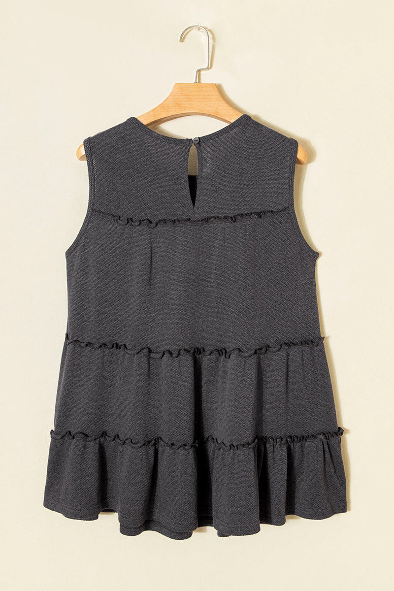 Tiered Frill Trim A-Line Tank Top