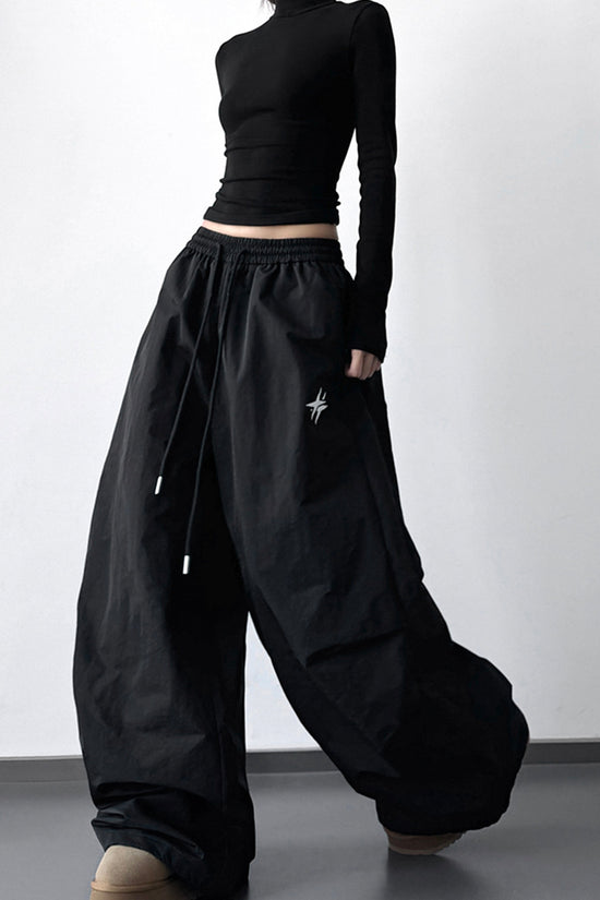 Wide-Leg High Waist Casual Pants