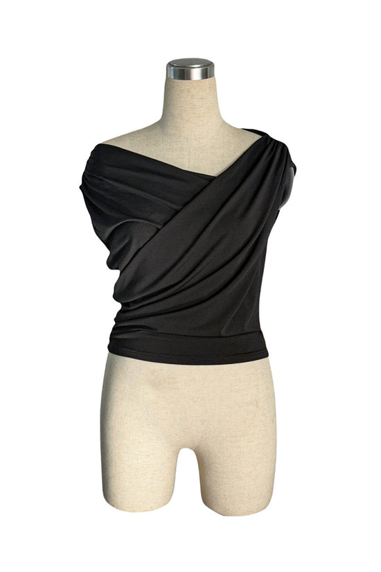 Off-Shoulder Draped T-Shirt