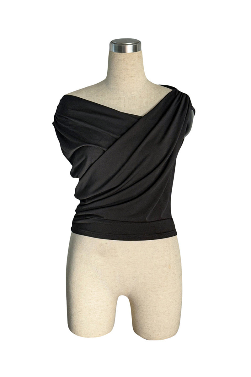 Off-Shoulder Draped T-Shirt