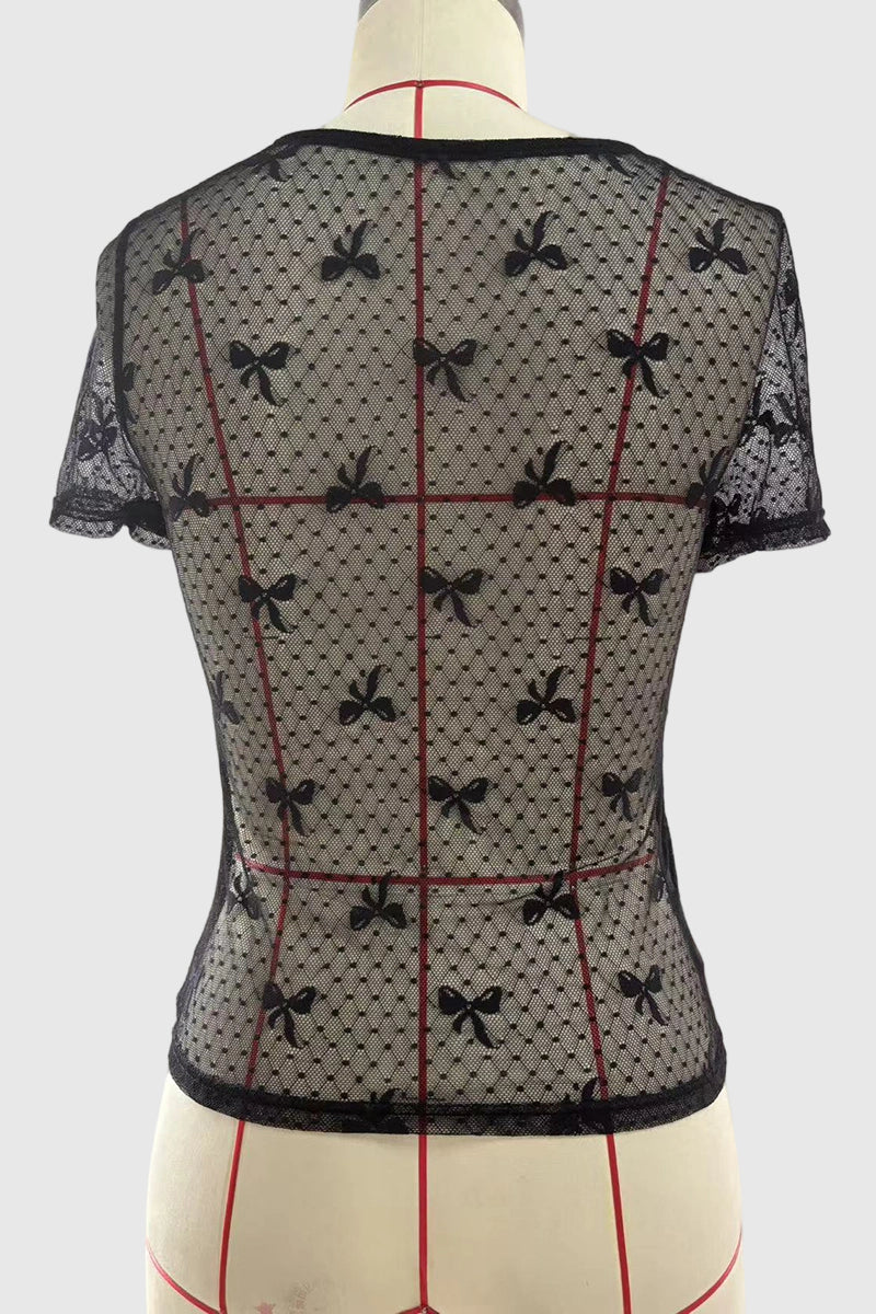 Chic Sheer Lace T-Shirt
