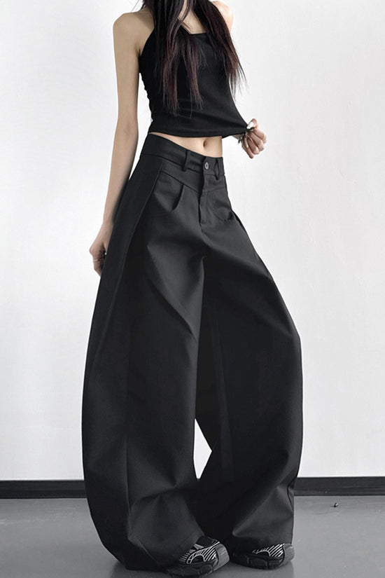 Wide-Leg Statement Casual Pants