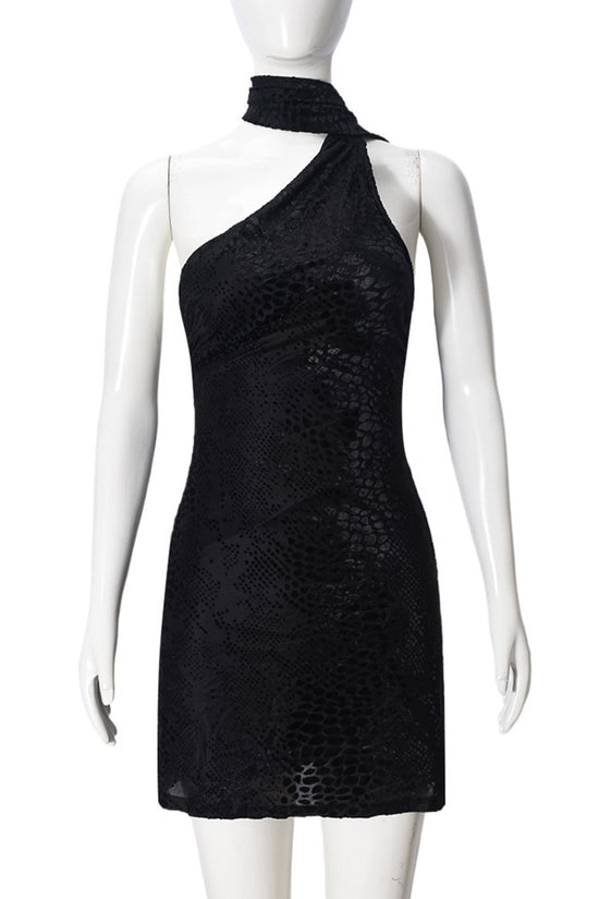 One-Shoulder Textured Bodycon Casual Dress
