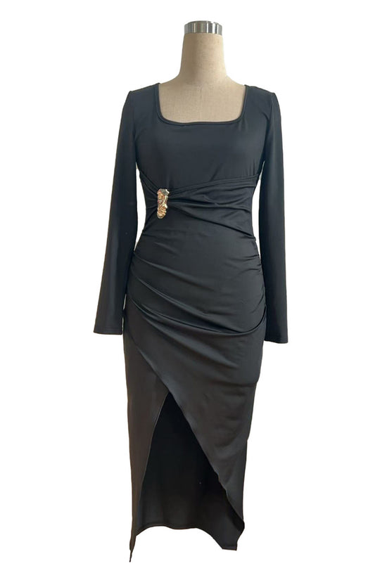 Elegant Long Sleeve Casual Maxi Dress
