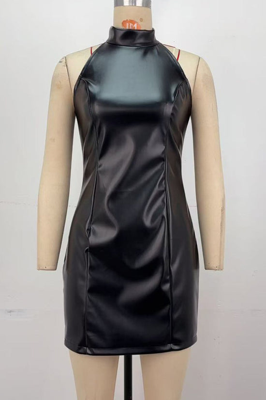 High Neck Sleeveless Bodycon Dress