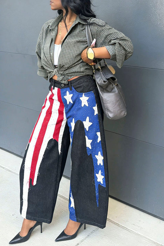 Patriotic Barrel Jeans Statement