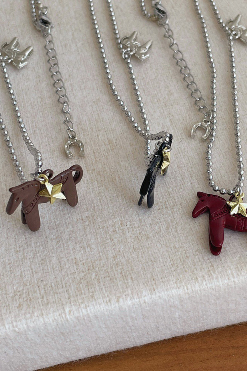 Horse Pendant Charm Necklace