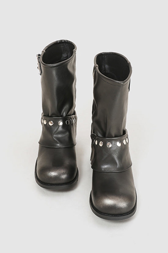 Chic Buckle Ankle Boots