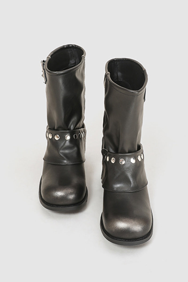 Chic Buckle Ankle Boots